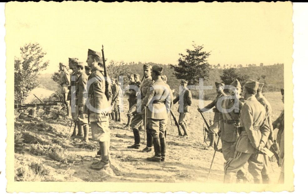 Fotografia d epoca originale 1942 WW2 ARSOLI RM Schieramento di un battaglione Foto cartolina 1