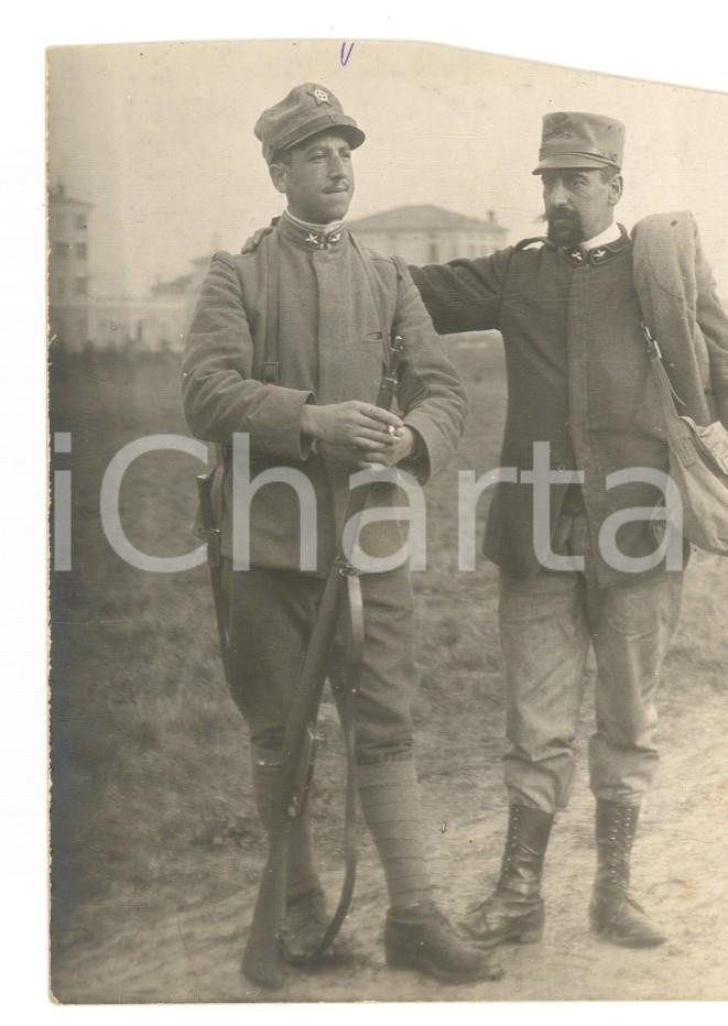Fotografia d epoca originale 1910 ca REGIO ESERCITO Mario e Guido CRESSOTTI DE CERESA Foto DANNEGGIATA 1