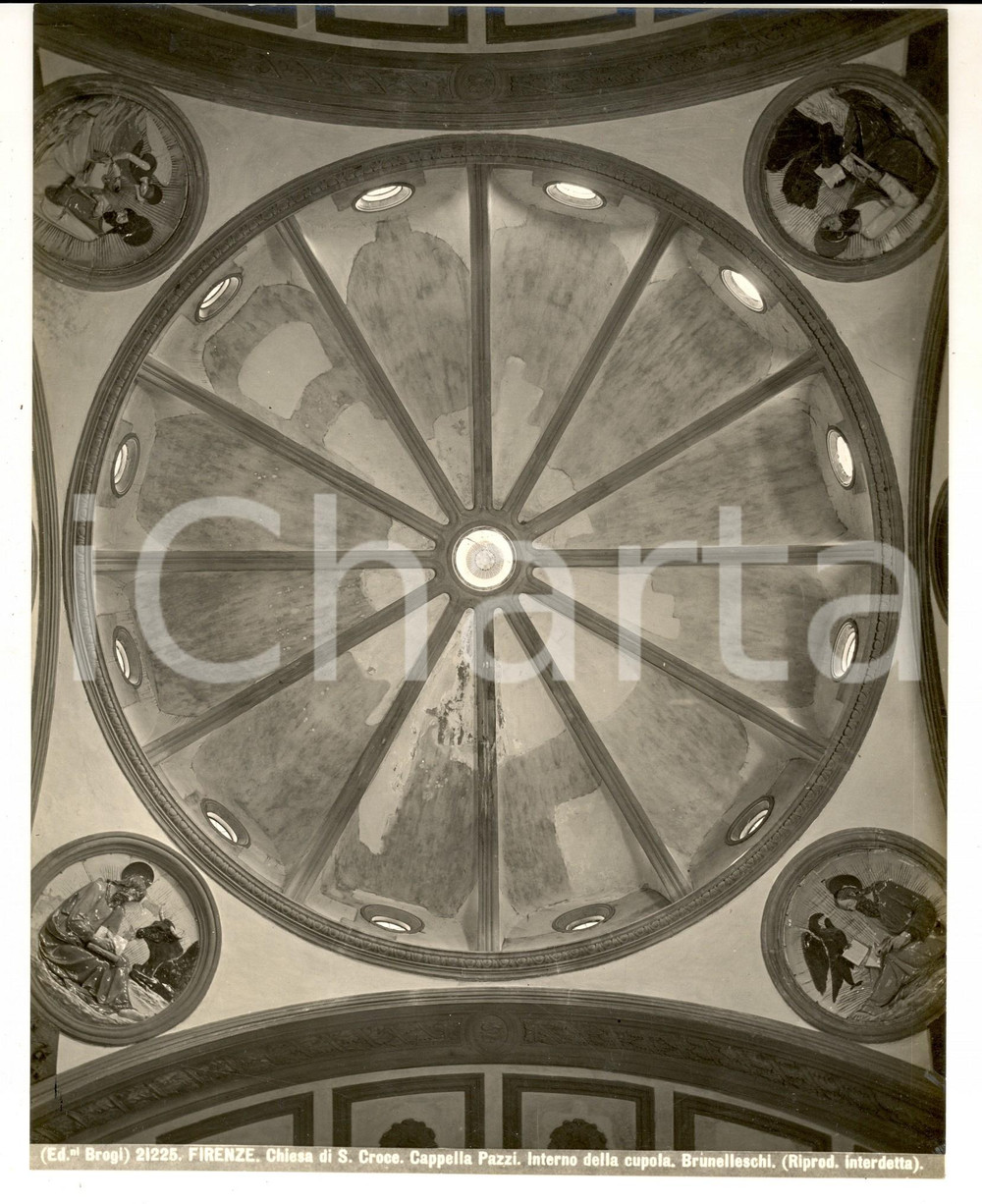 Fotografia d epoca originale 1930 ca FIRENZE Chiesa di SANTA CROCE  Cappella PAZZI Foto BROGI 19 x 25 1