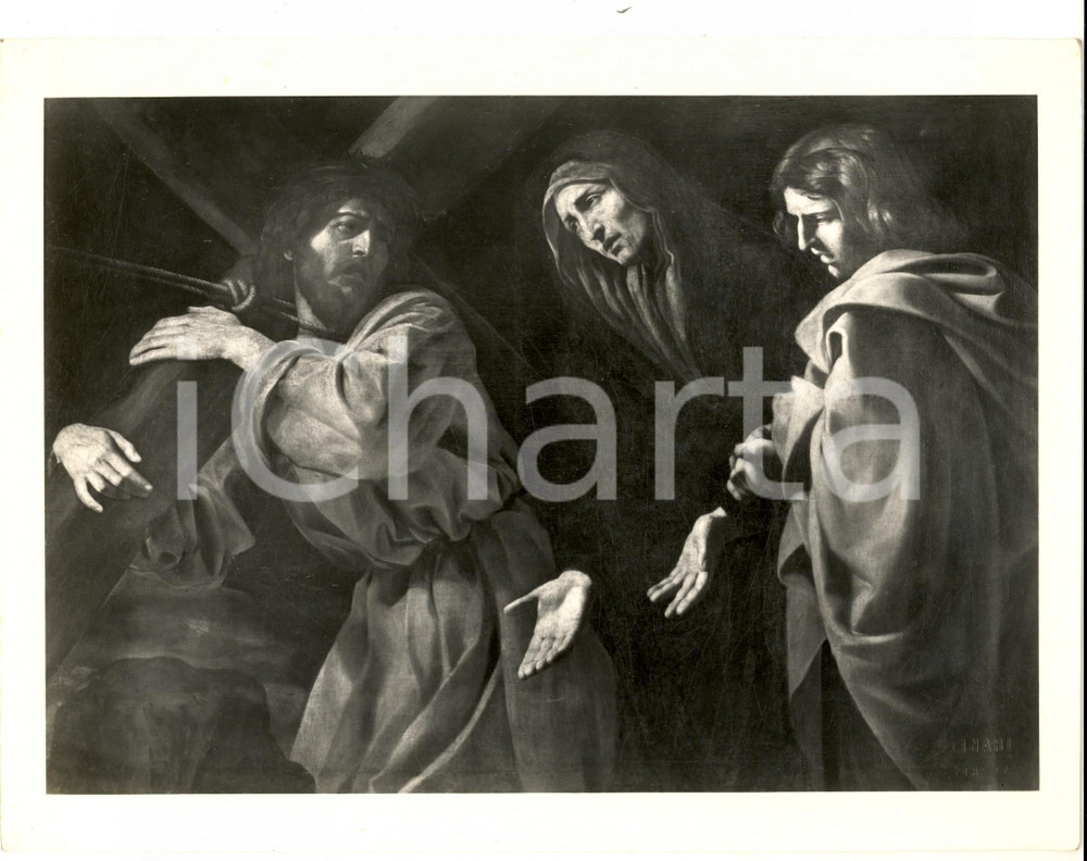 Fotografia d epoca originale 1930 Giovanni Battista CARACCIOLO Cristo incontra la Madonna Foto ALINARI 1