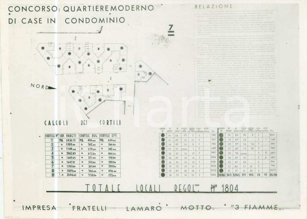 Fotografia d epoca originale 1938 MILANO EDILIZIA POPOLARE Case in condominio progetto F.lli LAMARO Foto 1