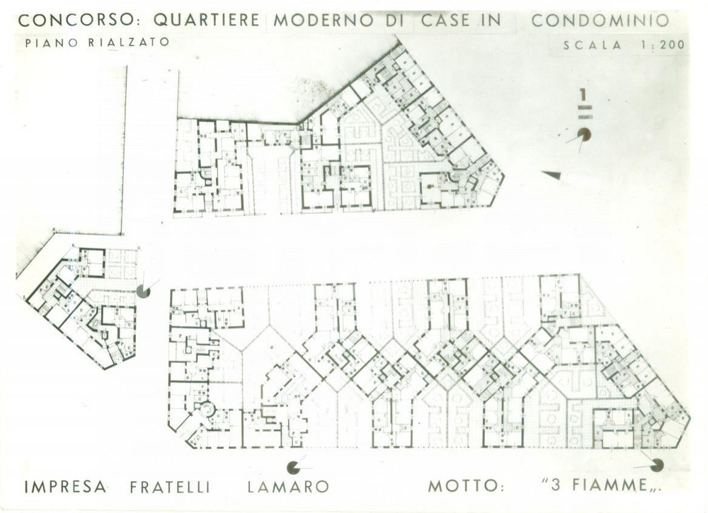 Fotografia d epoca originale 1938 MILANO EDILIZIA POPOLARE Progetto case in condominio F.lli LAMARO Foto 1