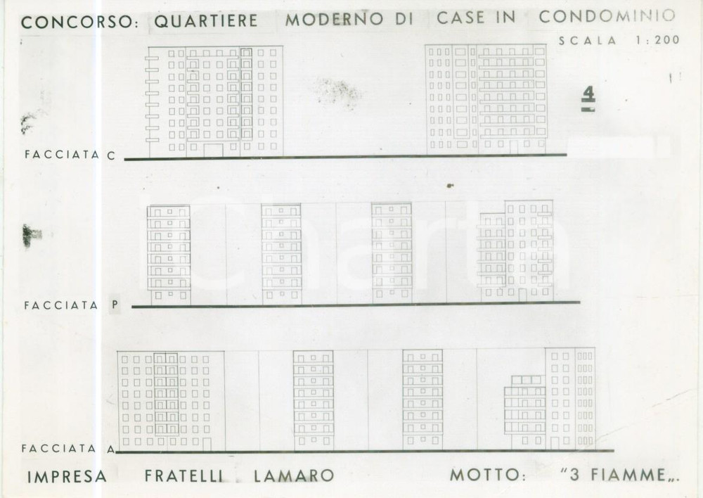 Fotografia d epoca originale 1938 MILANO EDILIZIA POPOLARE Case condominio progetto F.lli LAMARO Foto 1