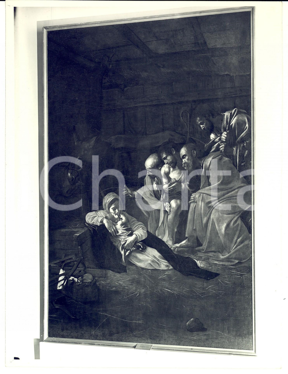 Fotografia d epoca originale 1951 MILANO Palazzo Reale Mostra CARAVAGGIO  Adorazione dei pastori Foto 18x24 1