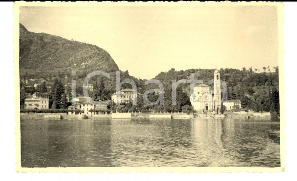 Fotografia d epoca originale 1950 ca TREMEZZO Chiesa di SAN LORENZO sul Lago di COMO Foto cartolina 1