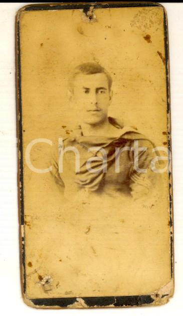 Fotografia d epoca originale 1887 MONTEVIDEO URUGUAY Ritratto marinaio Vito SESTI Foto DANNEGGIATA 4x8 cm 1