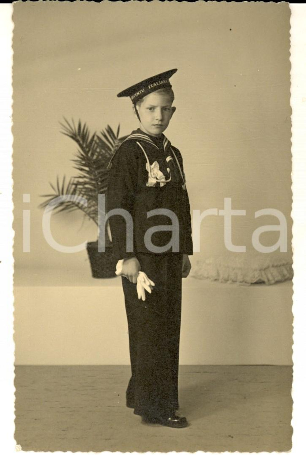Fotografia d epoca originale 1940 ca MILANO ? Marinaretto GIOVENTU  ITALIANA DEL LITTORIO Foto cartolina 1