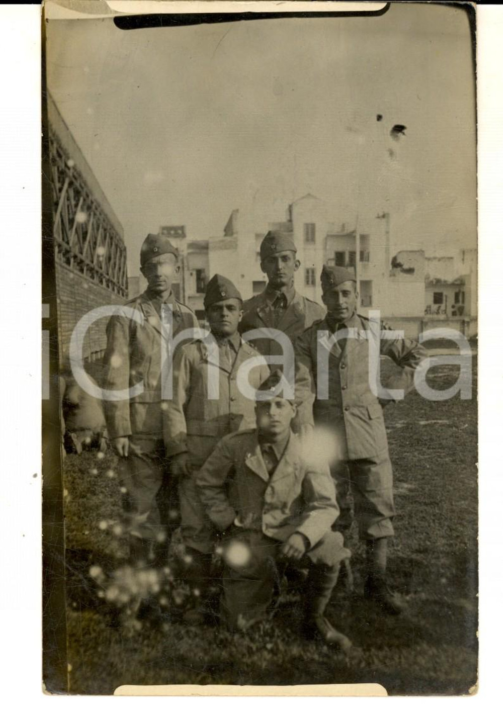 Fotografia d epoca originale 1915 ca WW1 REGIO ESERCITO Ufficiali di SANITA  Foto cartolina DANNEGGIATA 1