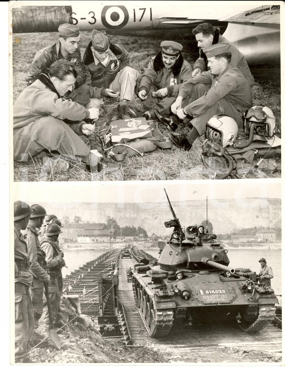 Fotografia d epoca originale 1945 ca DOPOGUERRA Vita quotidiana di ufficiali americani e italiani Foto 18x24 1