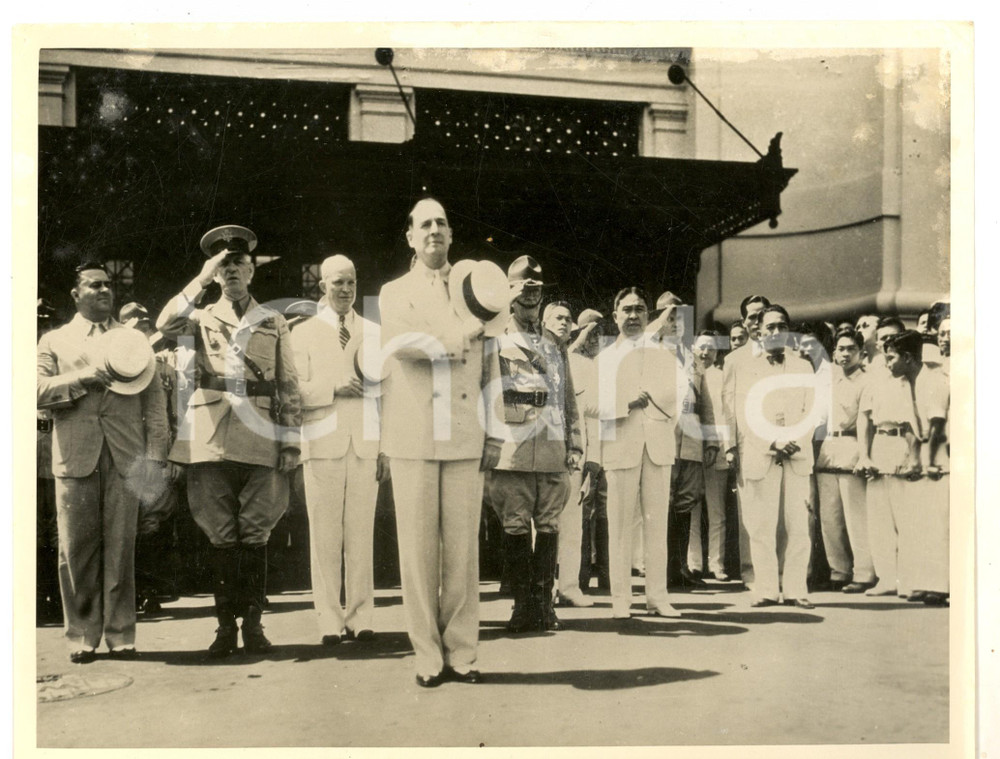 Fotografia d epoca originale 1935 FILIPPINE Dwight EISENHOWER e il gen. Douglas MacARTHUR Foto riproduzione 1