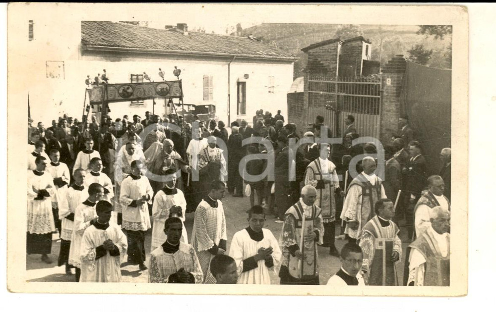 Fotografia d epoca originale 1940 ca AREA DI ALESSANDRIA Una processione religiosa Foto MODERNA 15x9 cm 1