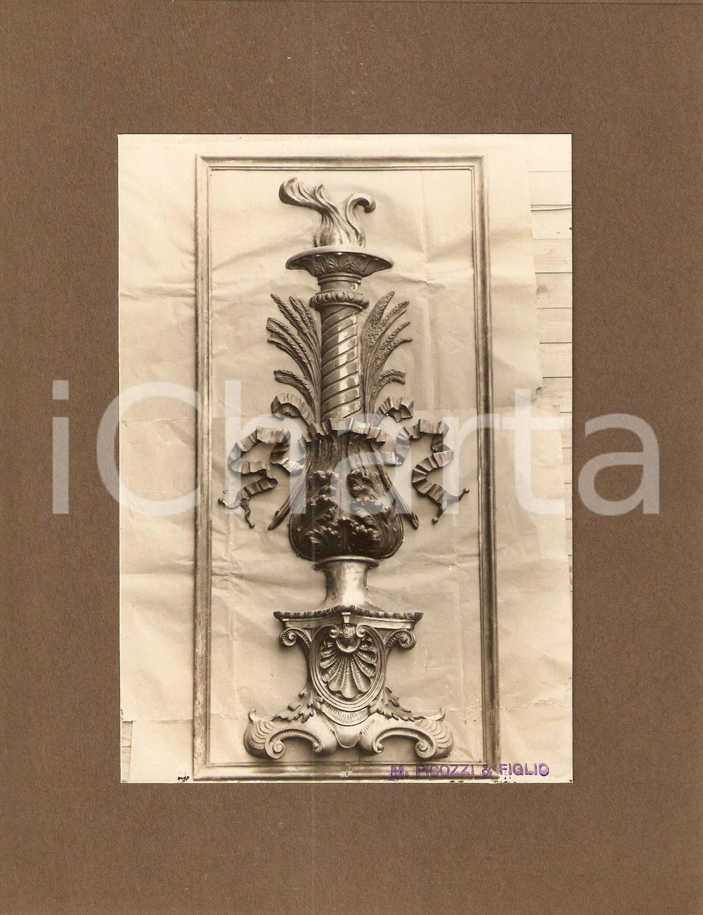 Fotografia d epoca originale 1940 ca MILANO ? Ditta PICOZZI e figlio Decorazione in ferro battuto Foto 1