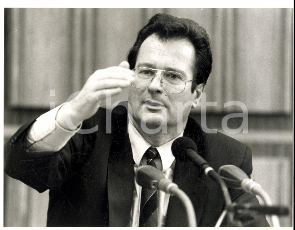 Fotografia d epoca originale 1991 BERLIN Klaus KINKEL ministro della Giustizia in conferenza stampa Foto 3 1