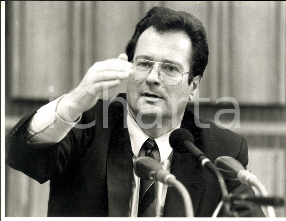 Fotografia d epoca originale 1991 BERLIN Klaus KINKEL ministro della Giustizia in conferenza stampa Foto 5 1