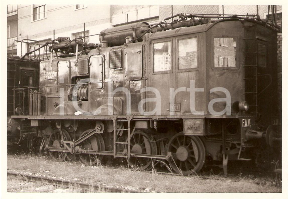 Fotografia d epoca originale 1975 ca FAV Ferrovia della VALTELLINA Locomotiva E.4404 Foto 14x10 cm 1