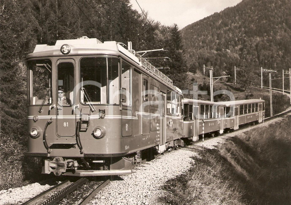 Fotografia d epoca originale 1975 ca SVIZZERA Treno 81 della linea BEX  GRYON  VILLARS SUR OLLON Foto 17x12 1