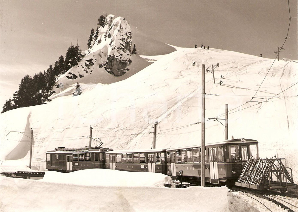Fotografia d epoca originale 1975 ca SVIZZERA Treno della linea BEX  GRYON  VILLARS SUR OLLON Foto 17x12 1