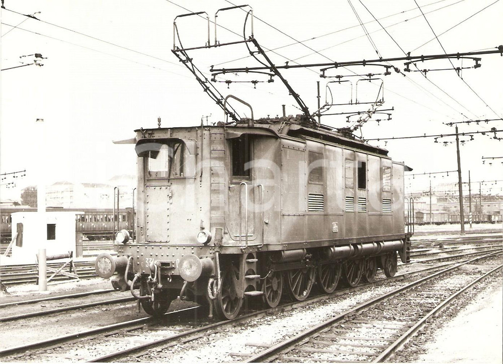 Fotografia d epoca originale 1975 ca FERROVIE STATO Locomotiva FS E.331 Foto 17x13 1