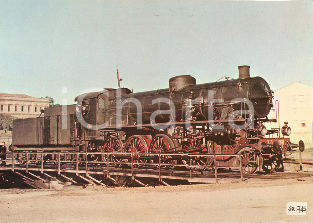 Fotografia d epoca originale 1975 ca FERROVIE STATO Locomotiva a vapore FS GR.745 Foto seriale 29x21 1