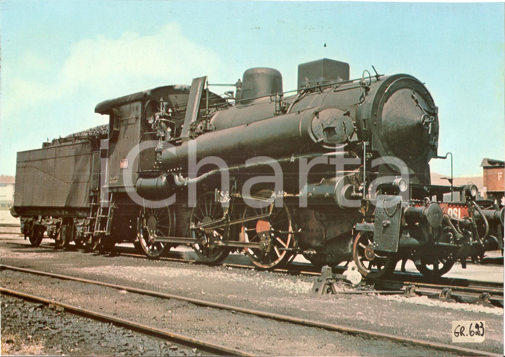 Fotografia d epoca originale 1975 ca FERROVIE STATO Locomotiva a vapore FS GR.623 Foto seriale 29x21 1
