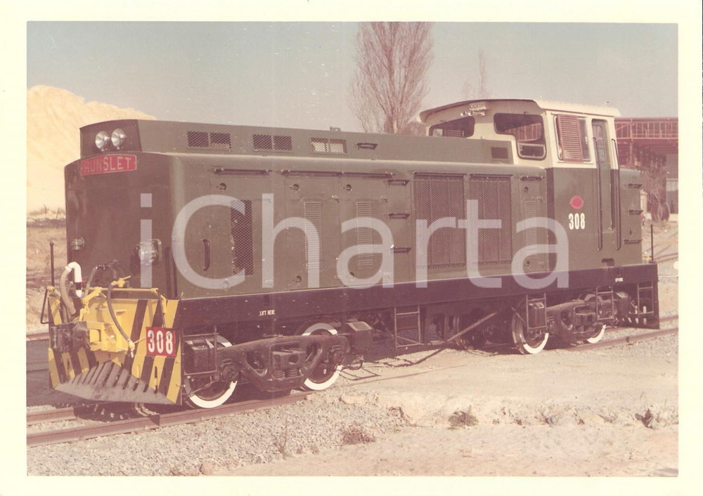 Fotografia d epoca originale 1975 ca SOUTH AFRICA Locomotiva HUNSLET 308 Fotografia 17x12 cm 1