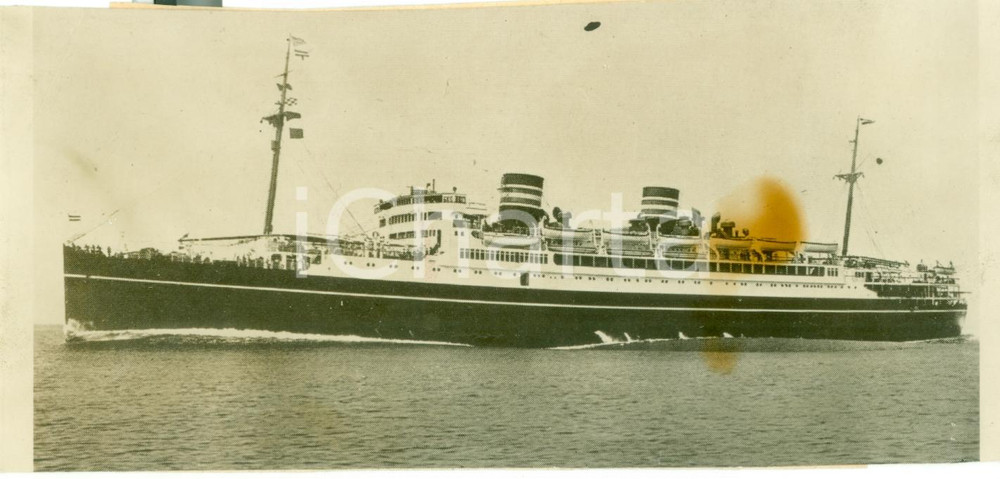Fotografia d epoca originale 1940 INGHILTERRA WWII Piroscafo giapponese ASAMA MARU Fotografia DANNEGGIATA 1