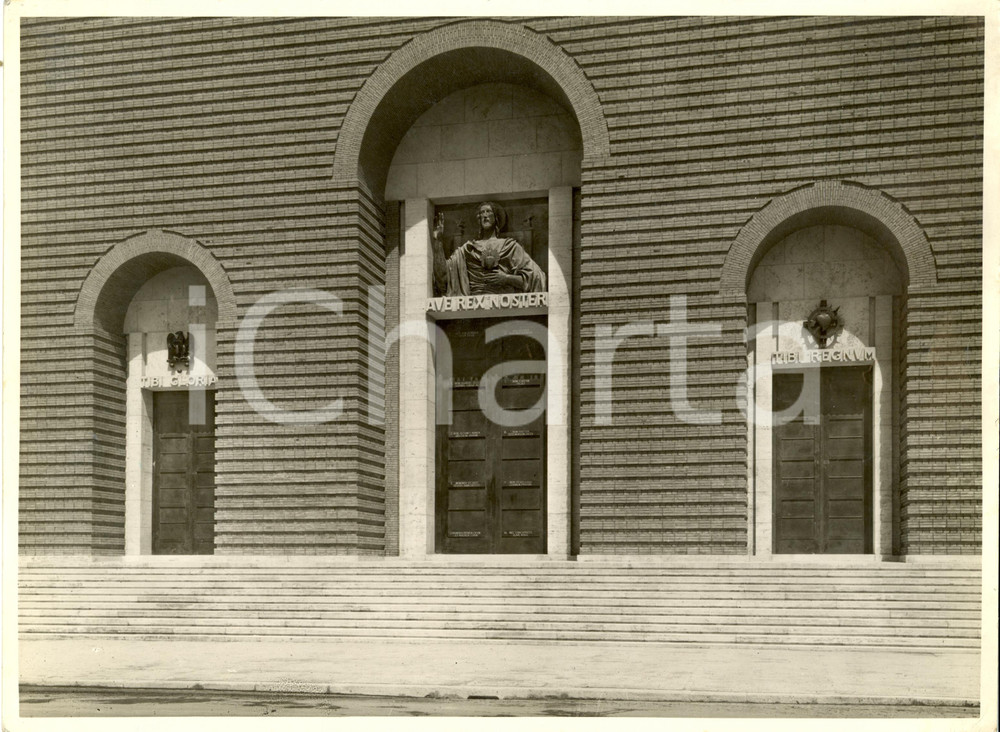Fotografia d epoca originale 1935 ca ROMA Basilica SACRO CUORE CRISTO RE Architetto Marcello PIACENTINI Foto 1