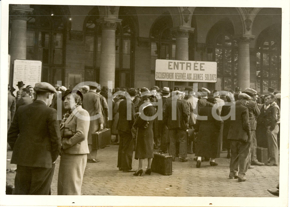 Fotografia d epoca originale 1937 PARIS F Gare de l Est  Affluence des dÃ©parts des jeunes conscrits Photo 1