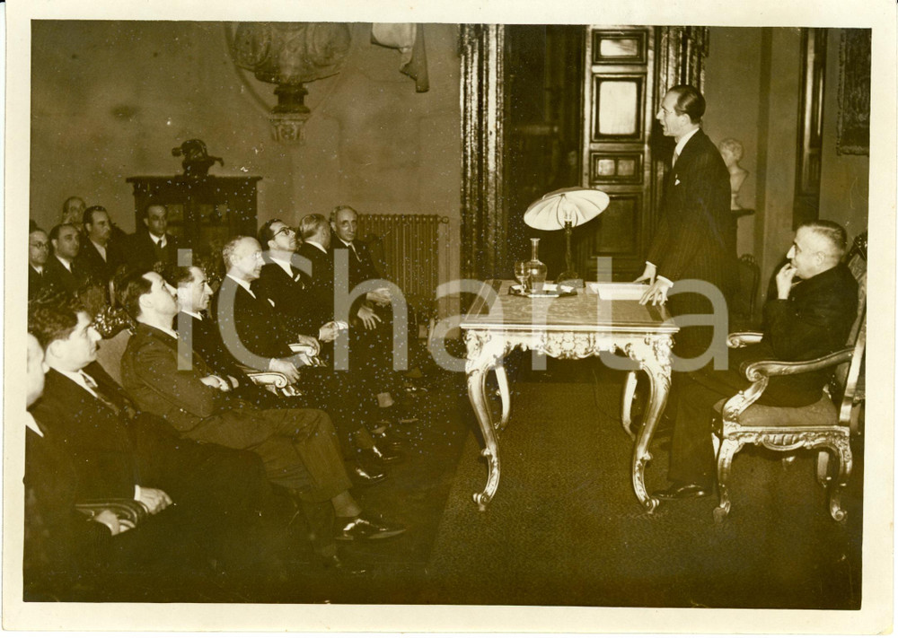 Fotografia d epoca originale 1939 ROMA Ferruccio LANTINI Conferenza Ettore CARAFA D ABDRIA Fotografia 1