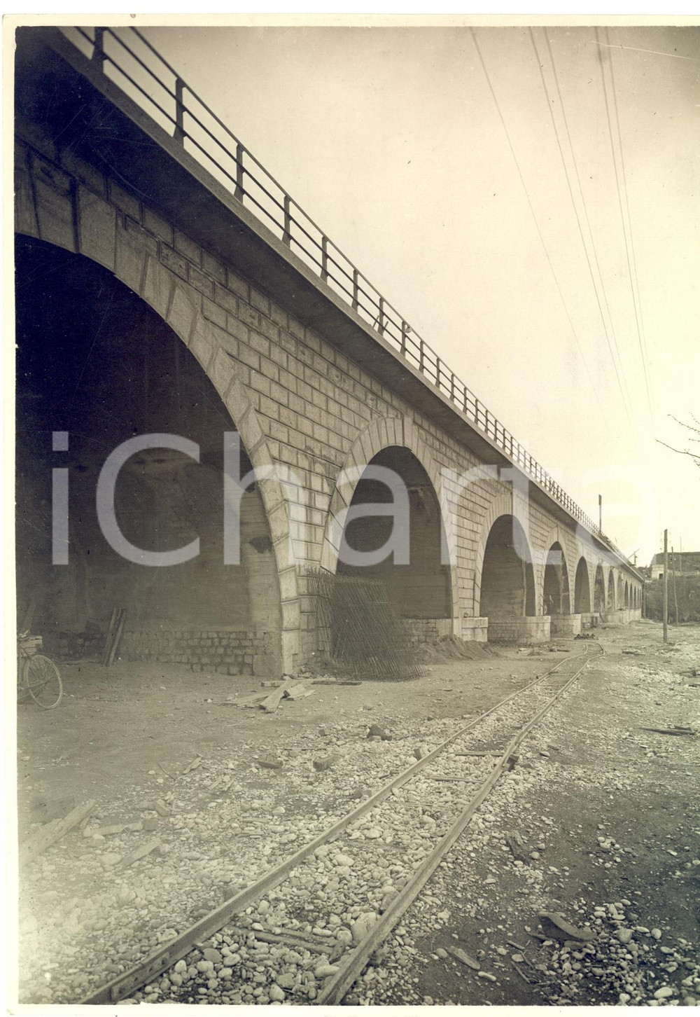 Fotografia d epoca originale 1934 PONTE TORELLO RN Veduta del viadotto prima dell inaugurazione Foto RARA 1