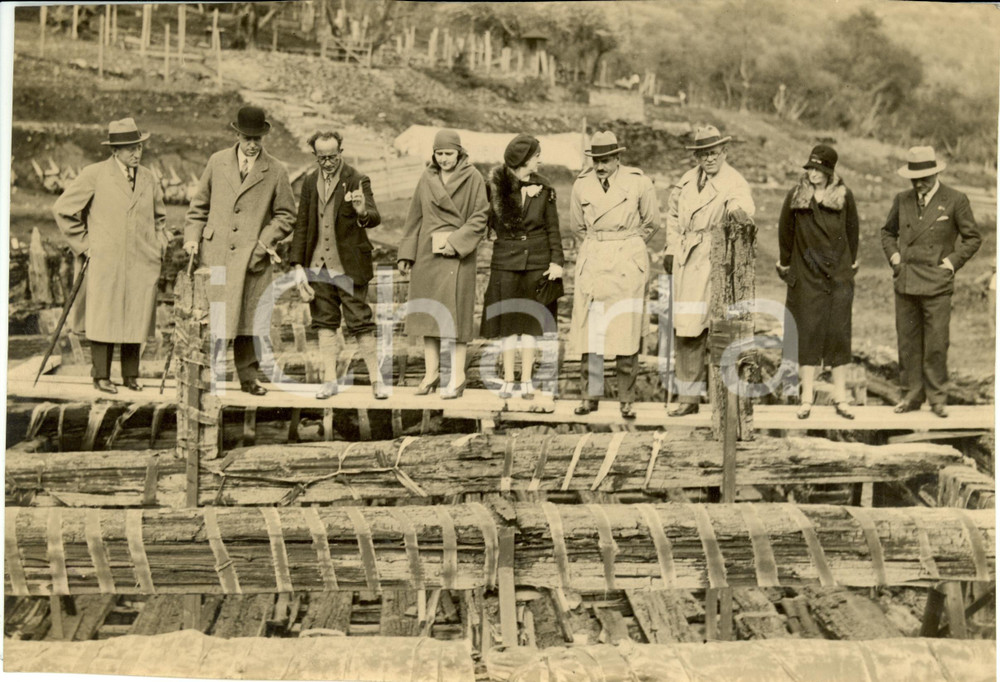 Fotografia d epoca originale 1929 ROMA Eric DRUMMOND visita Navi imperiali di NEMI Fotografia 1