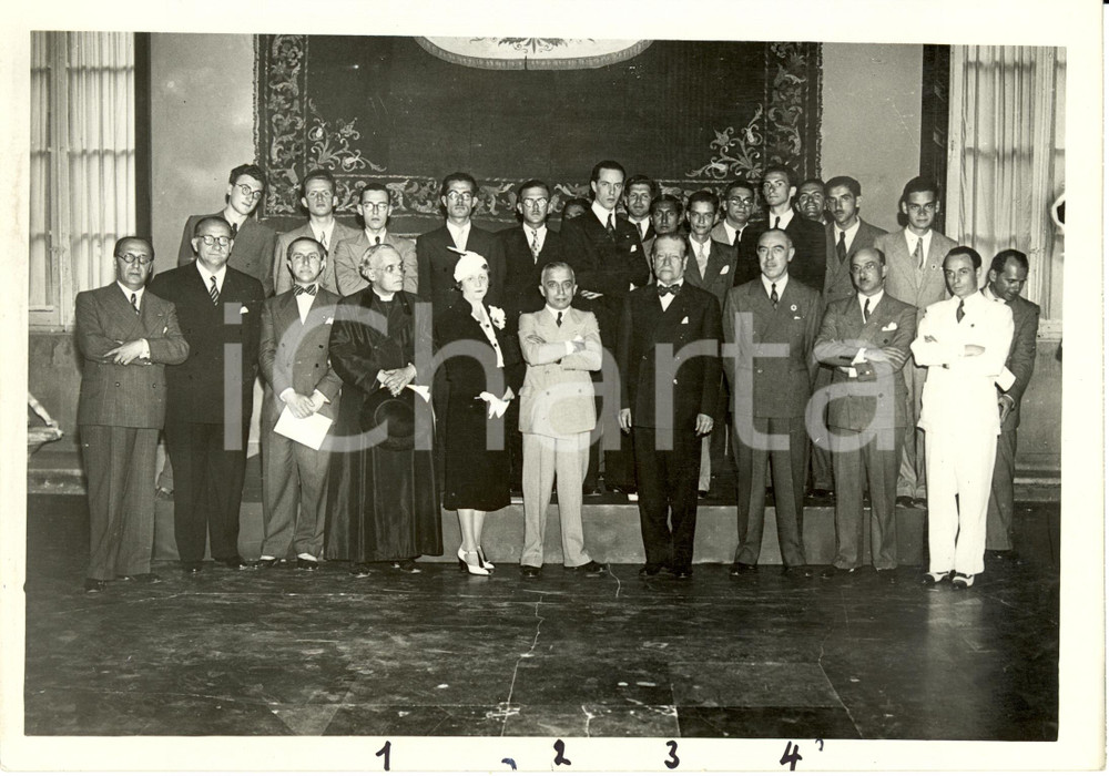 Fotografia d epoca originale 1938 ROMA Centro Studi Americani Ricevimento studiosi PERUVIANI e ARGENTINI Foto 1