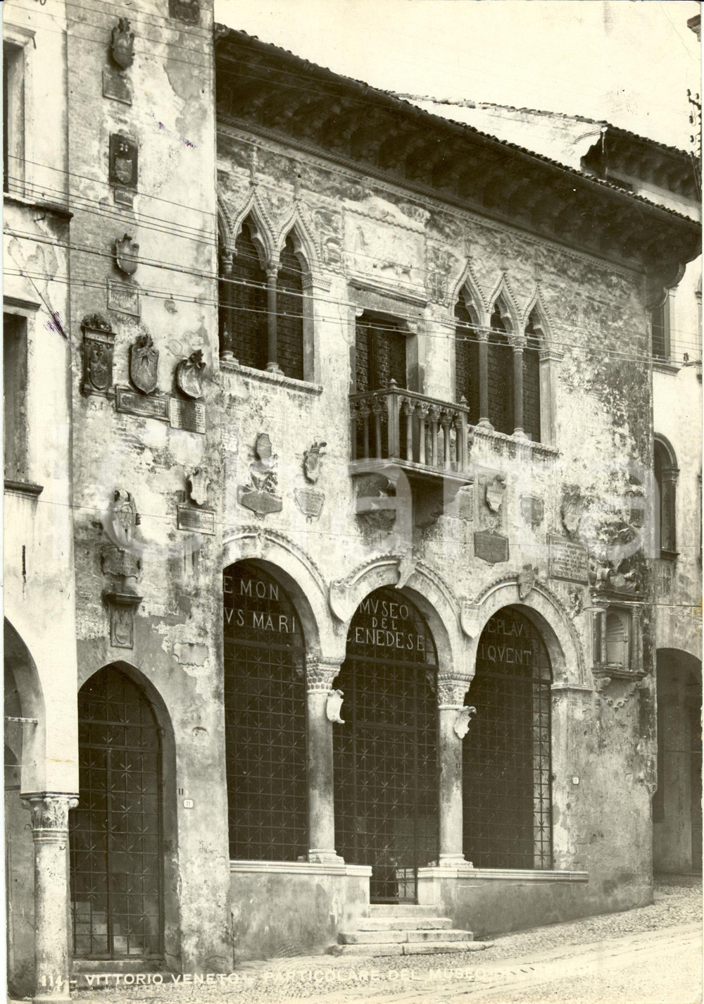 Fotografia d epoca originale 1938 VITTORIO VENETO TV Sede Museo del CENEDESE inaugurato Fotografia 1