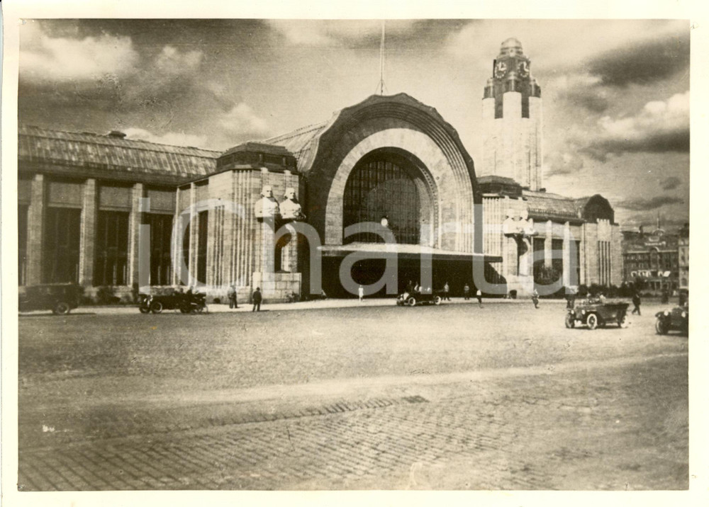 Fotografia d epoca originale 1939 HELSINKI Finlandia La stazione della capitale evacuata Fotografia 1
