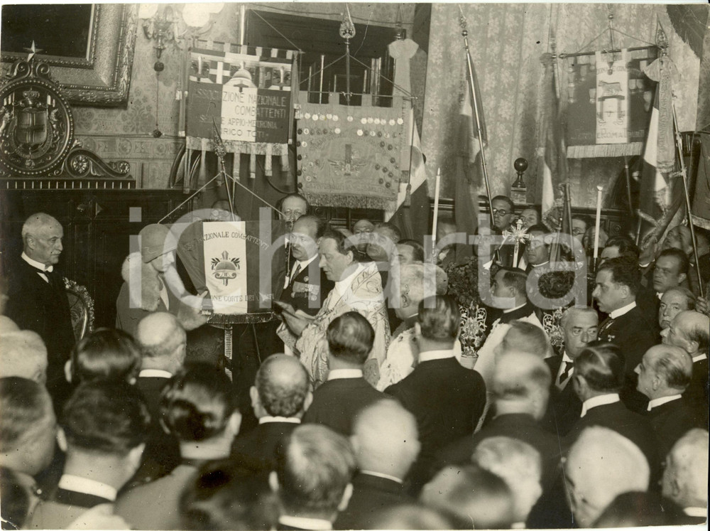 Fotografia d epoca originale 1928 ROMA Principessa Giovanna inaugura Gagliardetto Ex Combattenti Fotografia 1