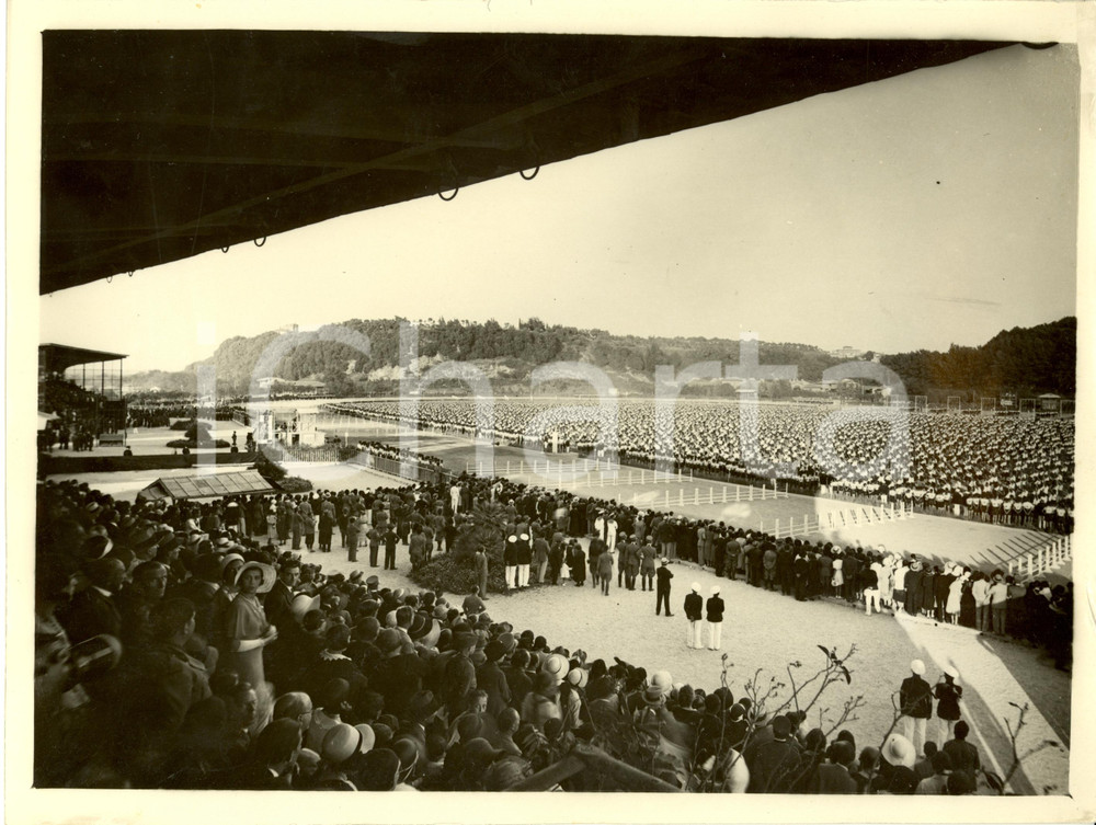 Fotografia d epoca originale 1931 ROMA Ippodromo Villa GLORI  Saggio Ginnico Avanguardisti CAMPO DUX Foto 1