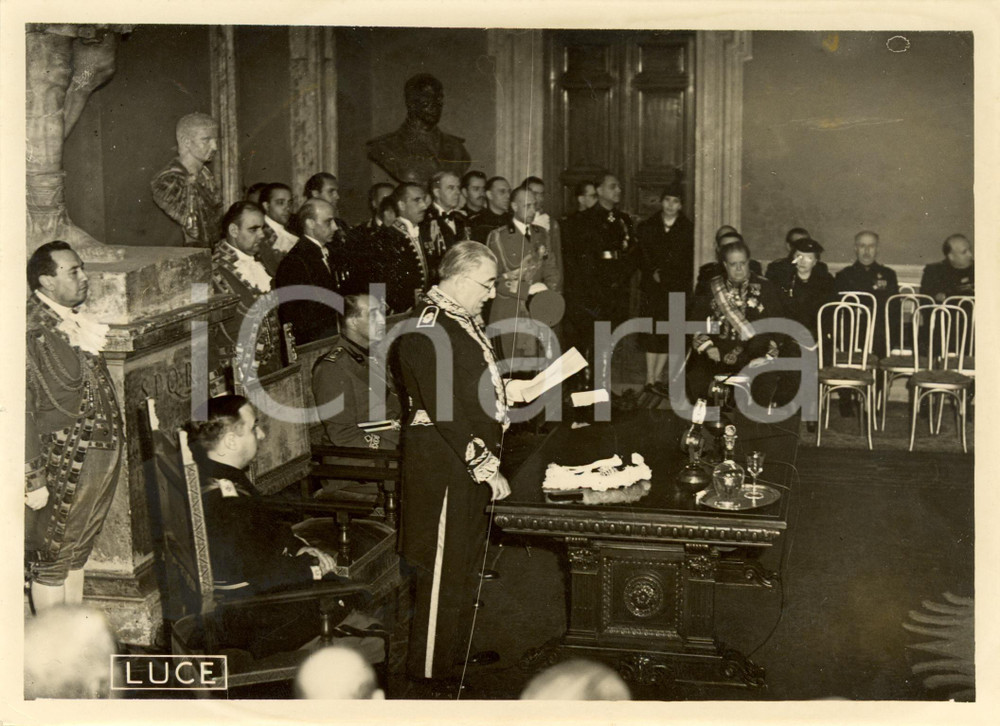 Fotografia d epoca originale 1938 ROMA Luigi FEDERZONI inaugura decimo anno REALE ACCADEMIA Foto 1 1