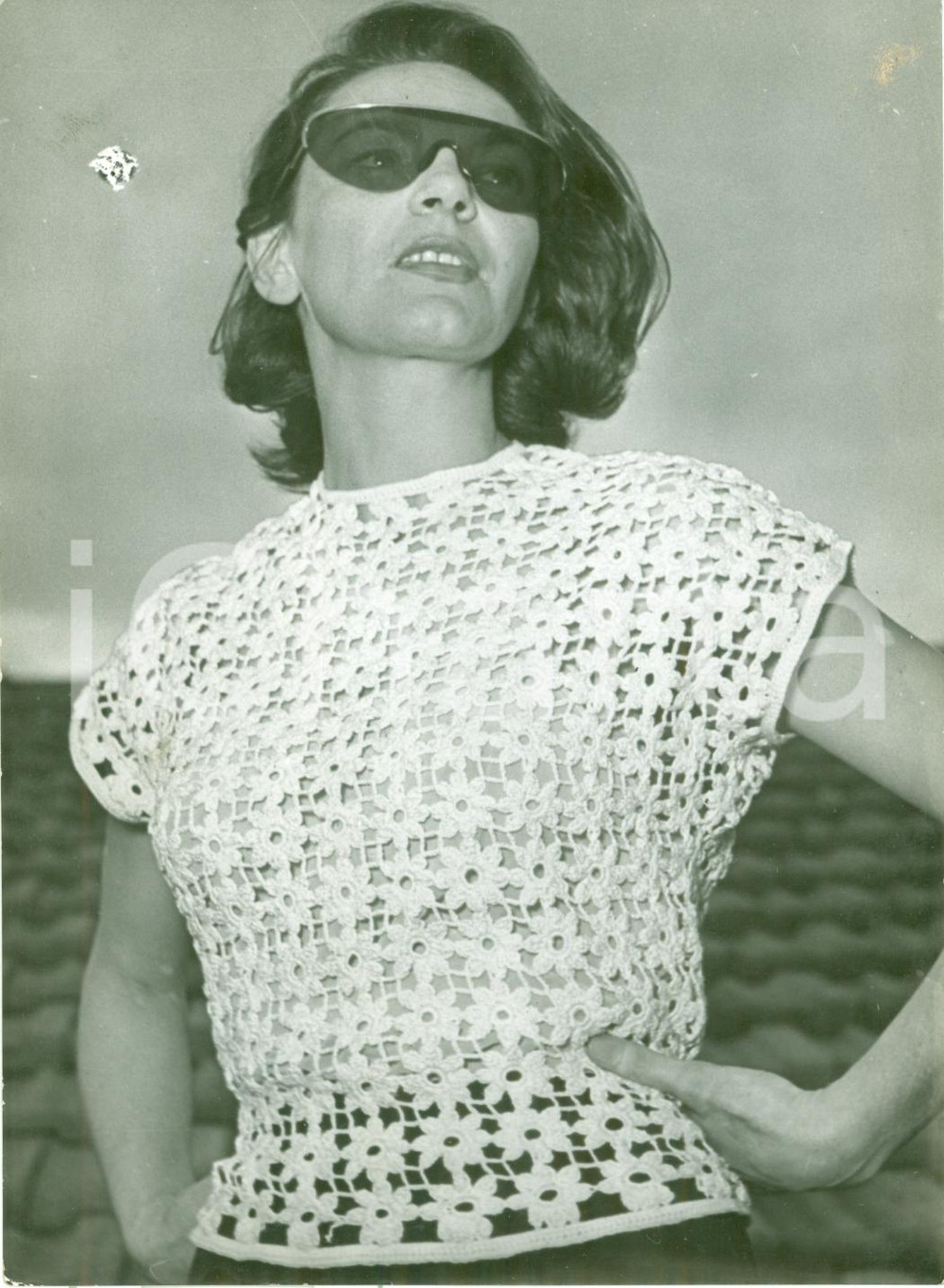 Fotografia d epoca originale 1950 ca MILANO Nuova moda invernale MARIE CLAIRE Modella lana Fotografia 1