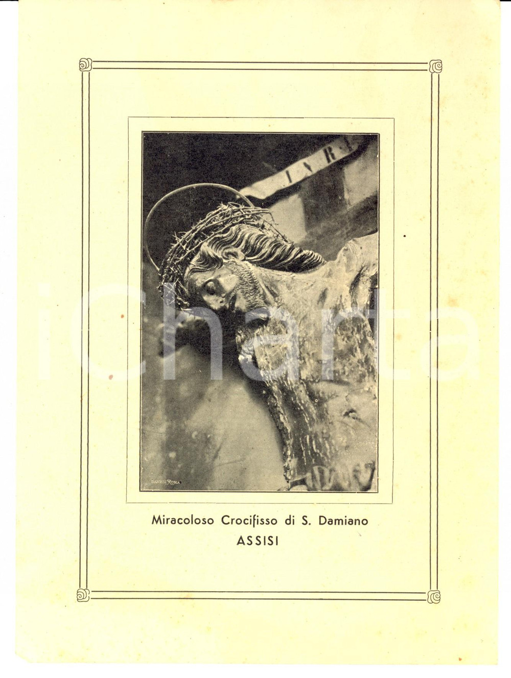 Cartolina originale da collezione 1939 ASSISI PG Immagine Crocifisso di SAN DAMIANO per Pasqua Cartoncino 16x22 1