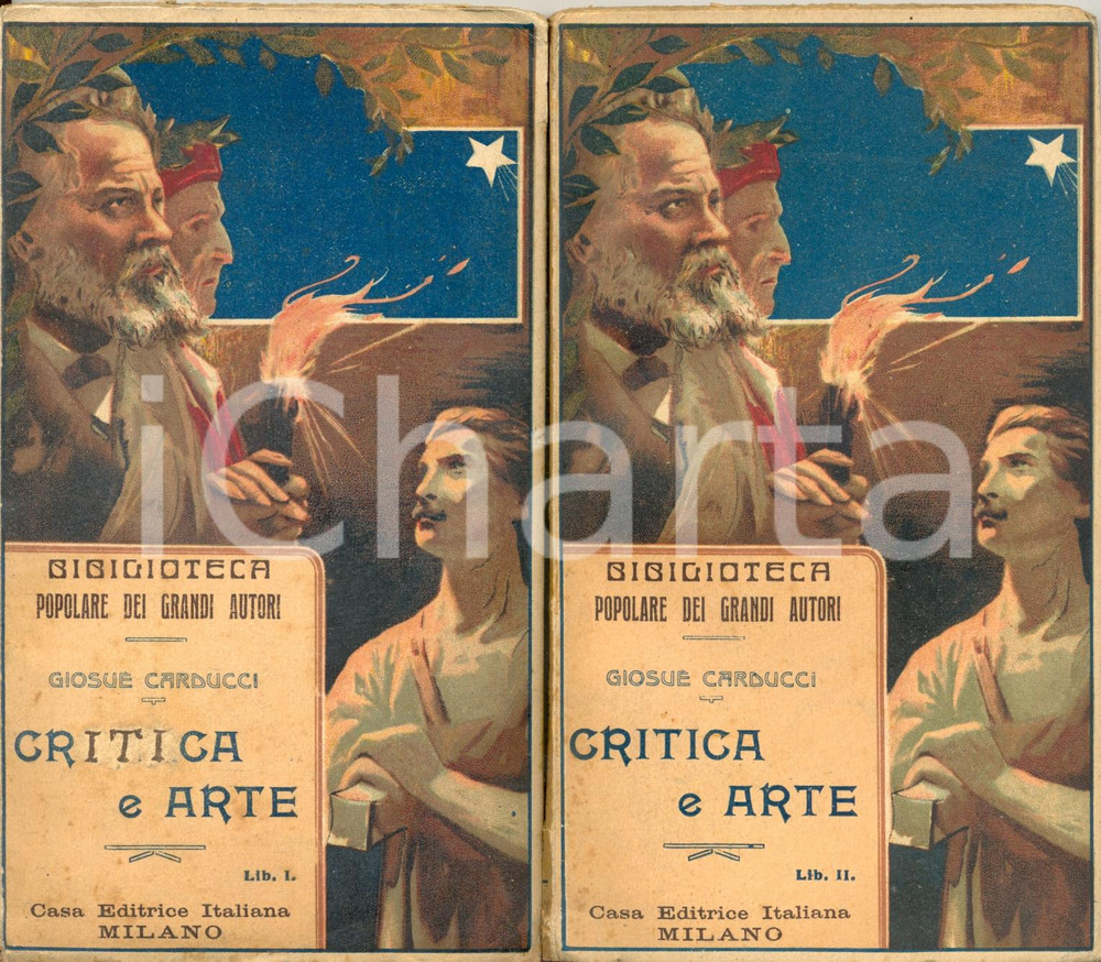 Libro, pubblicazione d epoca 1909 Giosue CARDUCCI Critica e arte Biblioteca popolare grandi autori Libri 1
