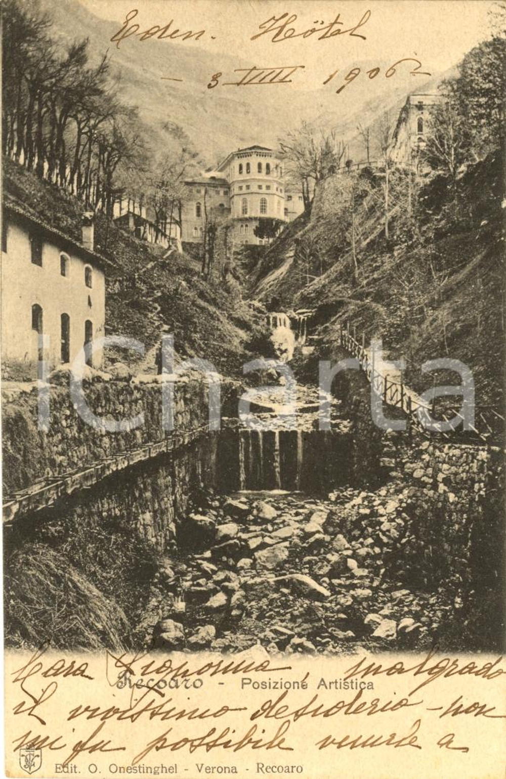 Cartolina originale da collezione 1906 RECOARO TERME VI Panorama artistico Cartolina FP 1