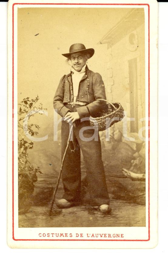Fotografia d epoca originale 1880 VICHY France Homme costume AUVERGNE Photo Claudius COUTON 1