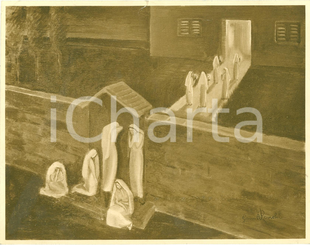 Fotografia d epoca originale 1945 ca GIANNA RONCHI Processione funebre FOTOGRAFIA 1
