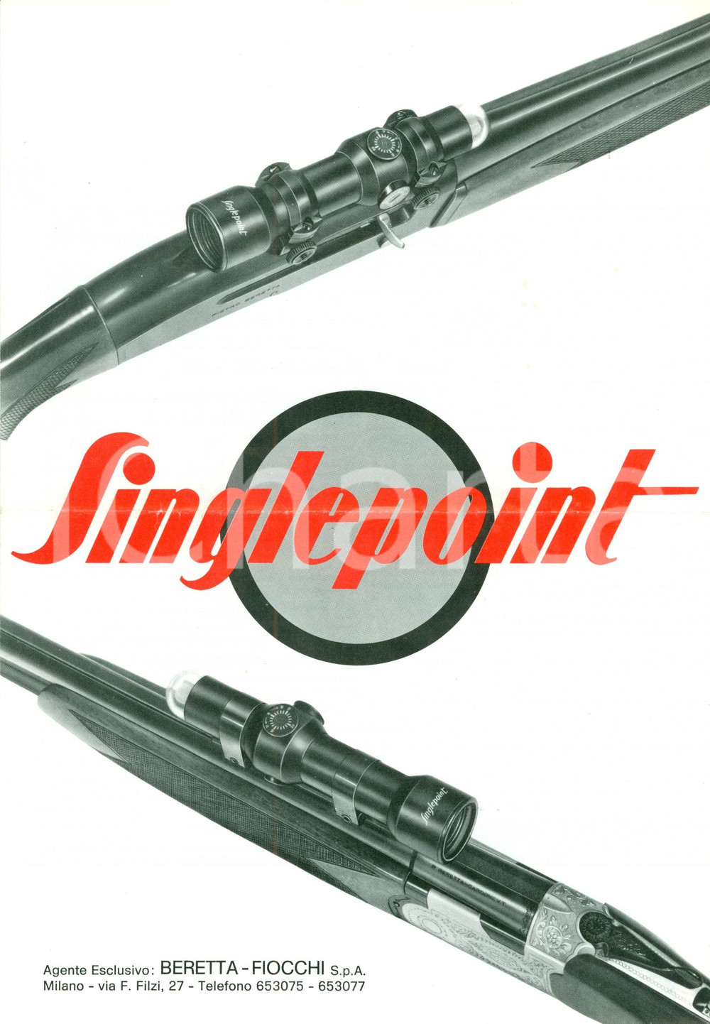 Materiale pubblicitario d’epoca 1970 ca BERETTA Puntatore fucili da caccia SINGLEPOINT  Opuscolo 1