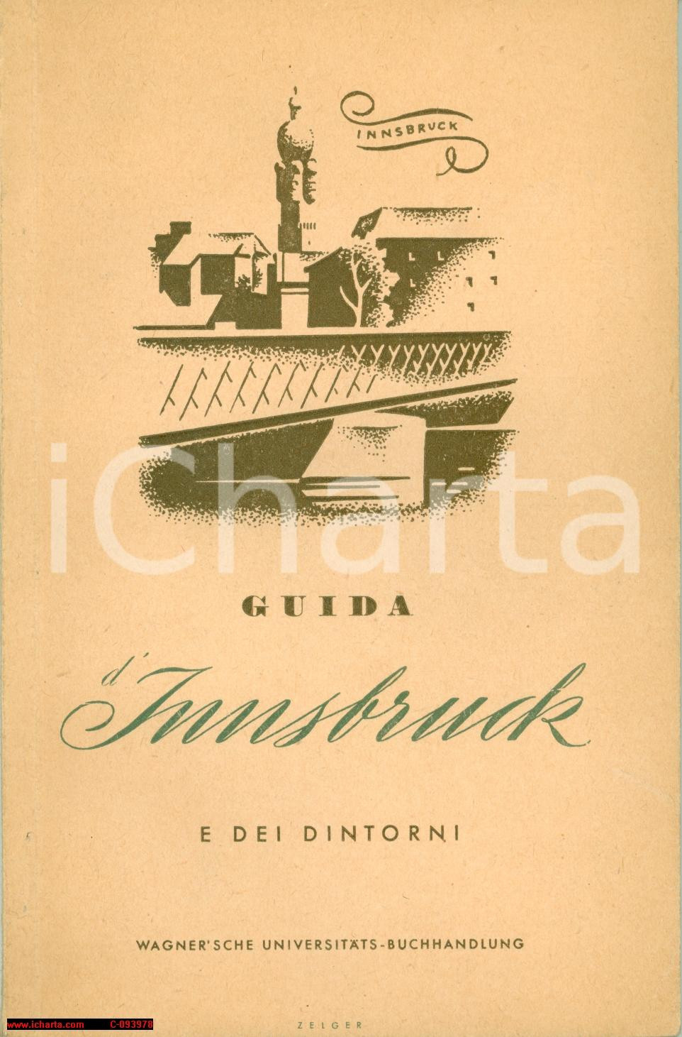 Materiale pubblicitario d’epoca 1952 INNSBRUCK Guida turistica illustrata con mappa 1