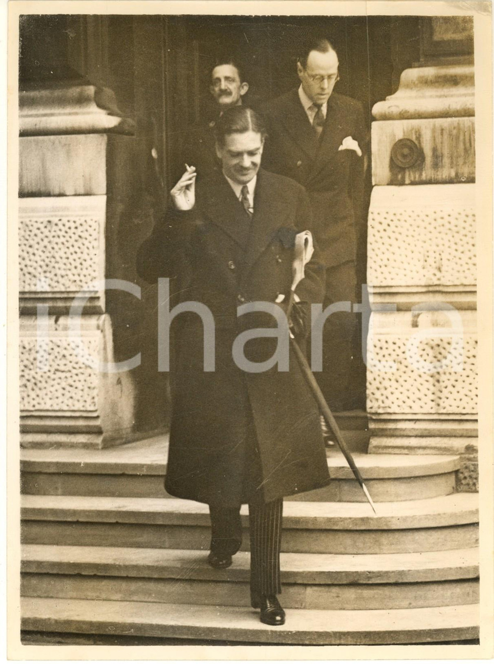 Fotografia d epoca originale 1938 LONDON Anthony Eden s farewell to the Foreign Office DAMAGED Photo 1