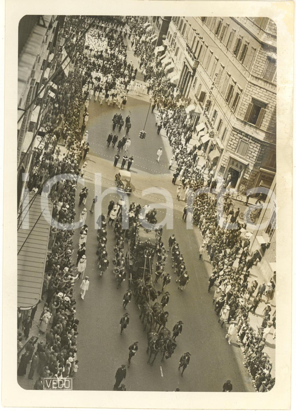 Fotografia d epoca originale 1939 ROMA Funerali Governatore principe Piero COLONNA Foto DANNEGGIATA 1