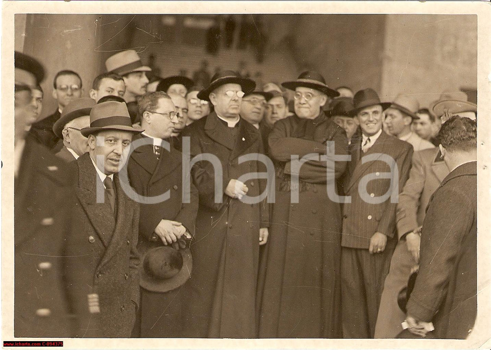 Fotografia d epoca originale 1939 Napoli  Arcivescovo Sebastião Leme da Silveira Cintra va al Conclave Foto 1