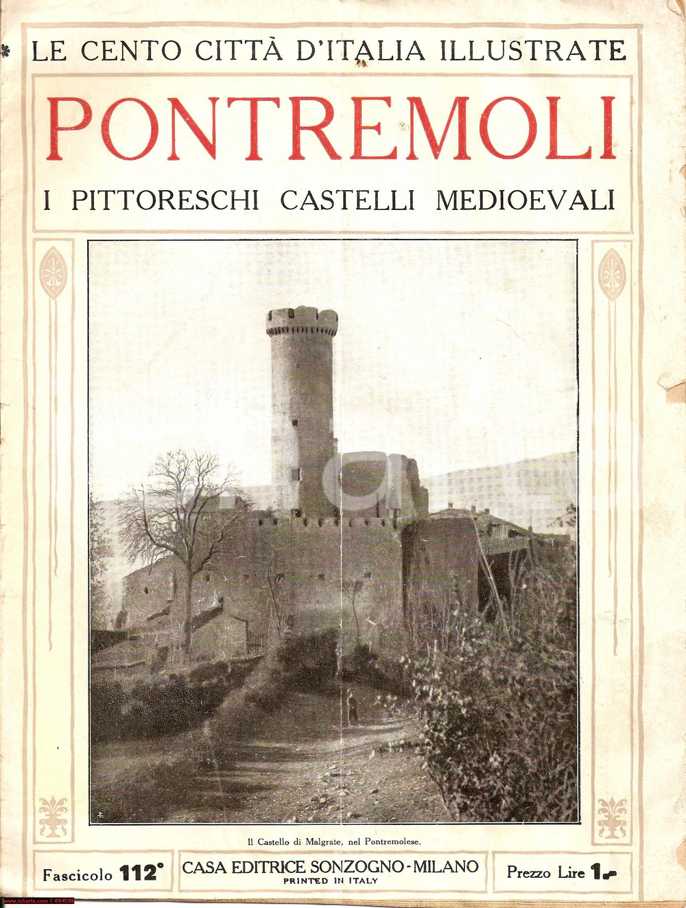 Oggetto da collezione cartaceo 1920 PONTREMOLI MS I pittoreschi castelli medioevali  Opuscolo 1