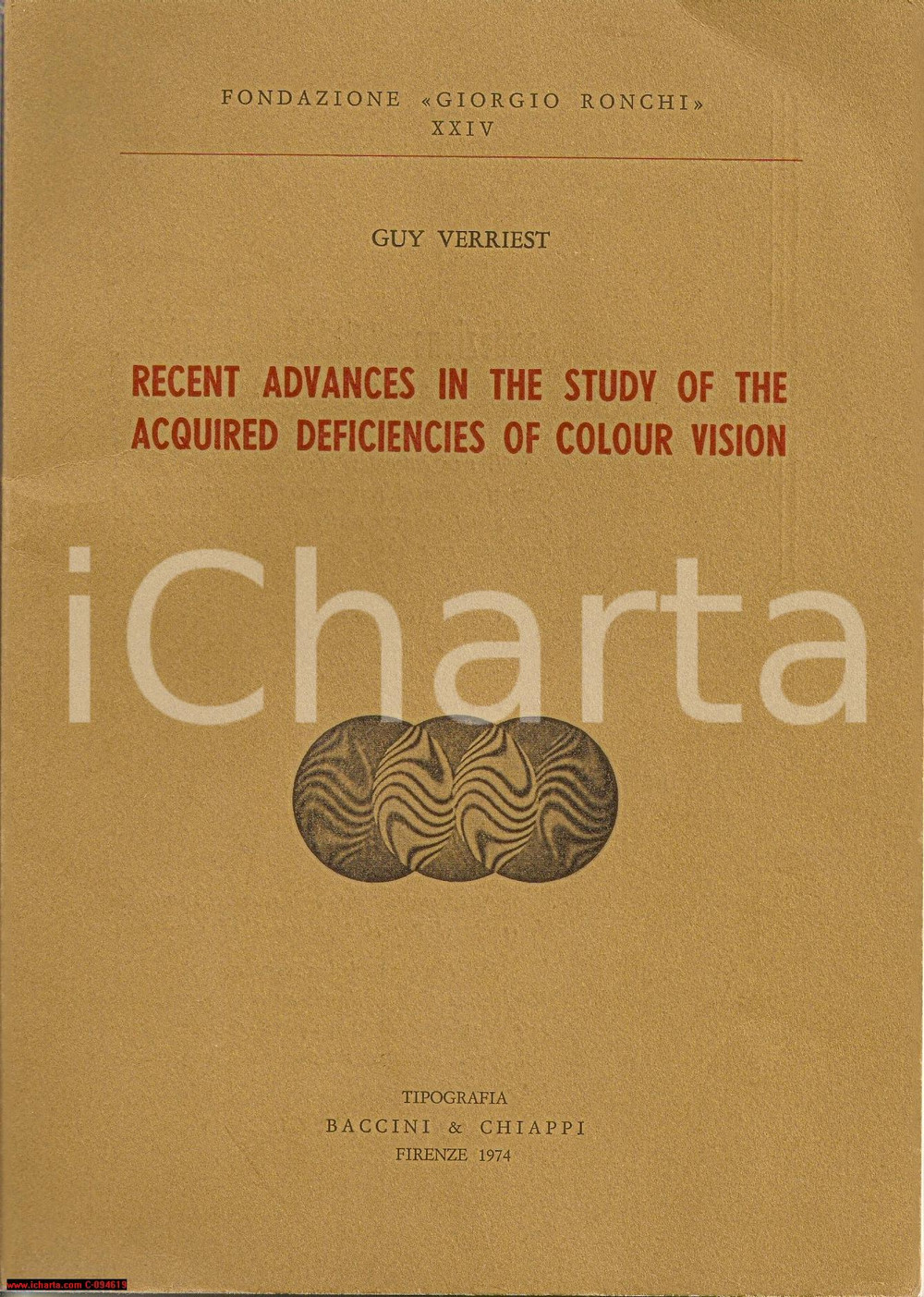 Libro, pubblicazione d epoca 1974 Guy VERRIEST Deficiencies Colour Vision OTTICA Pubblicazione 1